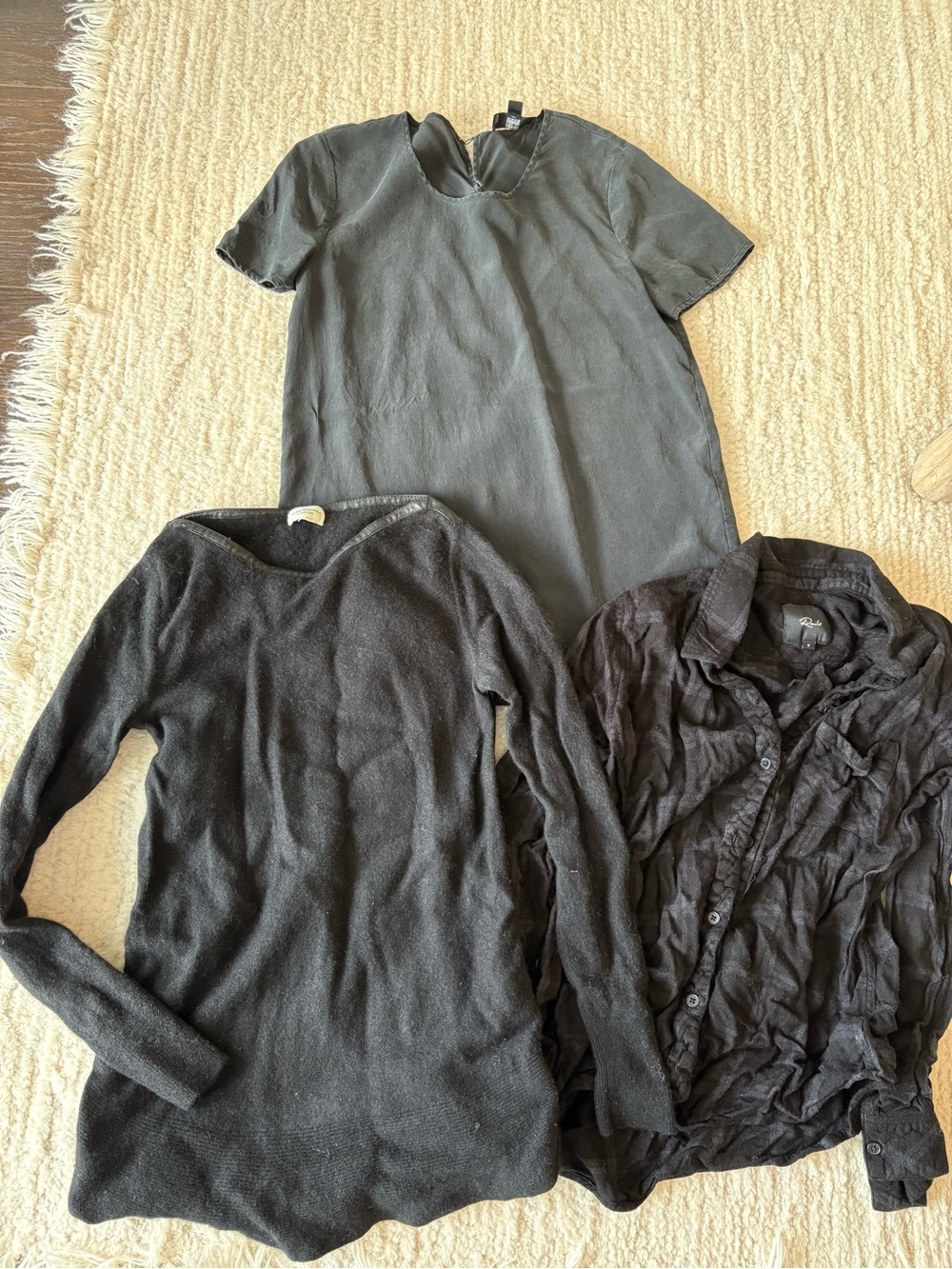 $500 designer tops for $15! Sz XS Jcrew washed silk top, club Monaco sweater